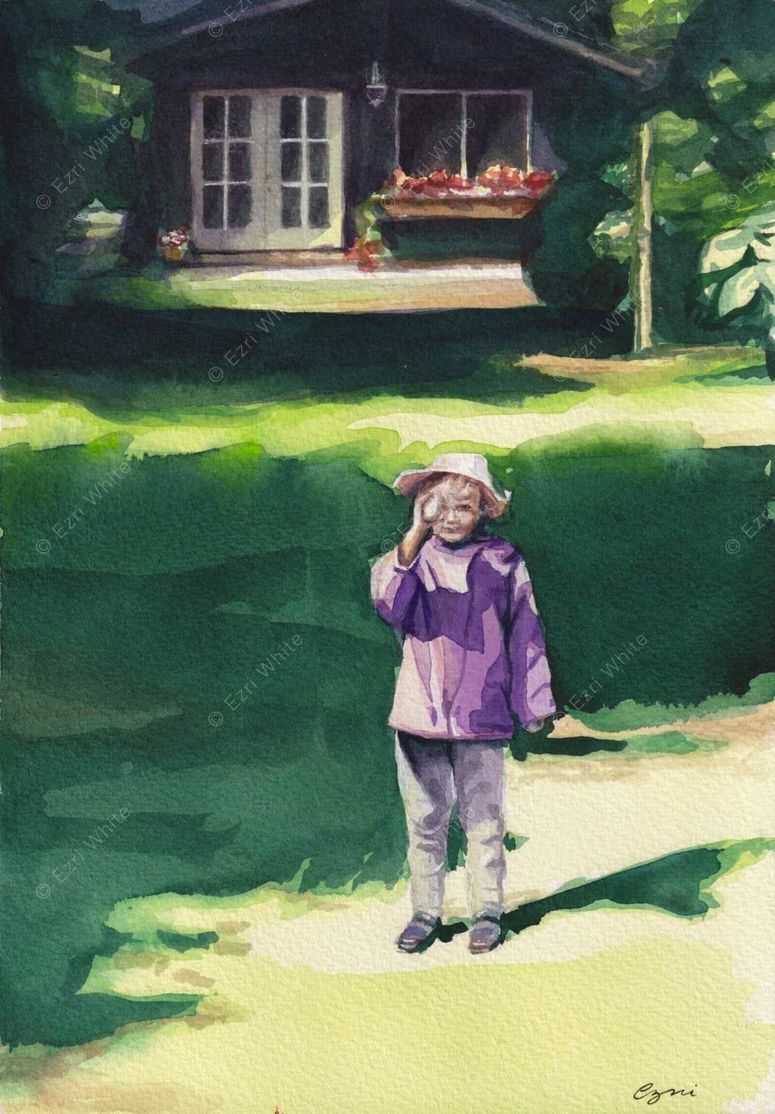 Child Holding A Peacock Egg