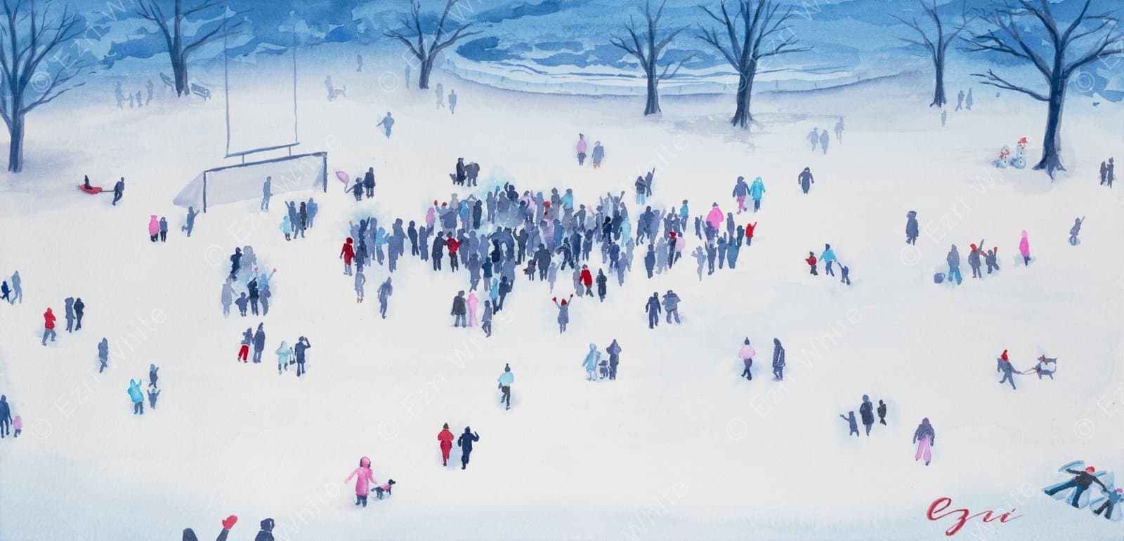McCarren Snowball Fight - Print